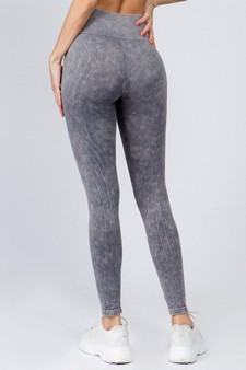 High Rise Stone Washed Vertically Curved Seamless Tights - Matching Top ACT627 style 2