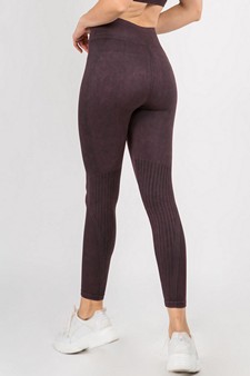 High Rise Ribbed Moto Detail Seamless Tights - Matching Top ACT628 style 3