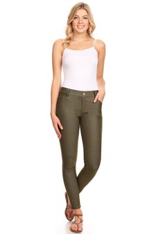 Women's Classic Solid Skinny Jeggings (Large only) style 4