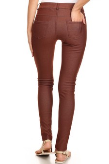 Women's Classic Solid Skinny Jeggings (Large only) style 3