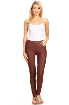 Women's Classic Solid Skinny Jeggings (Large only) style 4