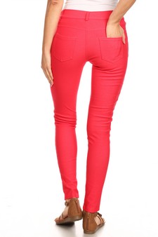 Women's Classic Solid Skinny Jeggings (Large only) style 3