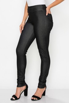 Women's Simple High Waisted Full Length Jeggings (Medium only) style 2