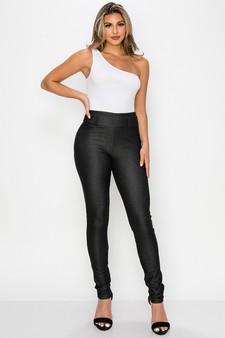 Women's Simple High Waisted Full Length Jeggings (Medium only) style 4