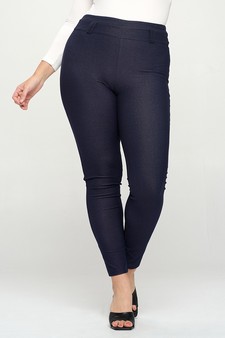 Women's Simple High Waisted Full Length Jeggings style 2