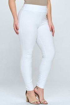 Women's Simple High Waisted Full Length Jeggings style 2