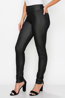 Women's Simple High Waisted Full Length Jeggings style 2