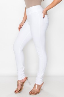 Women's Simple High Waisted Full Length Jeggings style 2