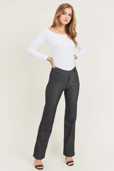 Women's Cotton Blend Straight Leg BootCut Stretch Pants style 2