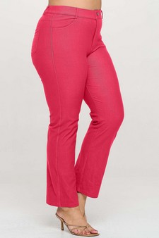 Women's Classic Solid Straight Leg Jeggings style 2