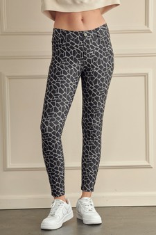 Women's Giraffe Pattern Cotton-Blend Skinny Jeggings