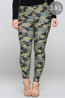 Women's Camouflage 5-Pocket Cotton Blend Jeggings (XXXL only)