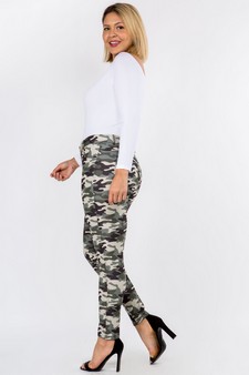 Women's Camouflage 5-Pocket Cotton Blend Jeggings style 2