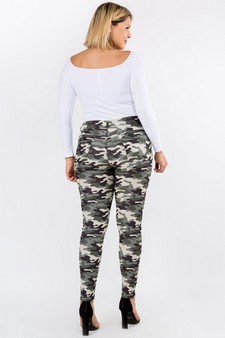 Women's Camouflage 5-Pocket Cotton Blend Jeggings style 3