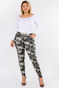 Women's Camouflage 5-Pocket Cotton Blend Jeggings style 4