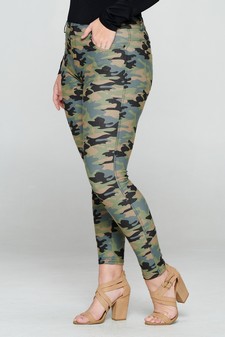 Women's Camouflage 5-Pocket Cotton Blend Jeggings style 2