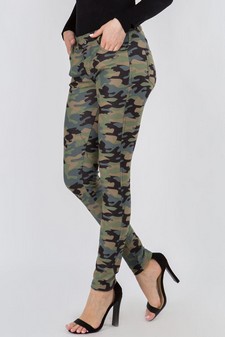 Women's Camouflage 5-Pocket Cotton Blend Jeggings style 2