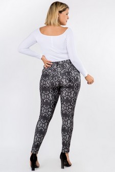 Women's Snakeskin Print 5-Pocket Jeggings style 3