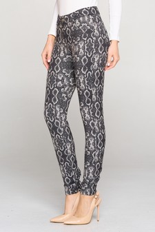 Women's Snakeskin Print 5-Pocket Jeggings style 2