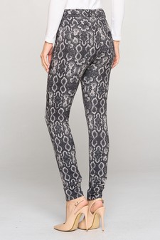 Women's Snakeskin Print 5-Pocket Jeggings style 3