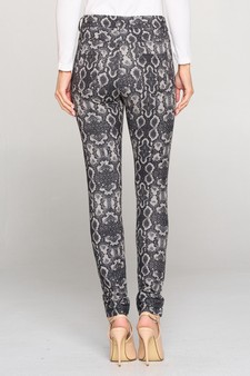 Women's Snakeskin Print 5-Pocket Jeggings style 4