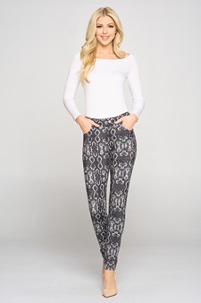 Women's Snakeskin Print 5-Pocket Jeggings style 5