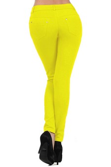 Women's Slim Fit Solid Color Legging Pants style 3