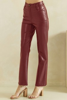 ETA 08/21/26 - So Edgy Faux Leather Straight-Leg High-Rise Pants style 3