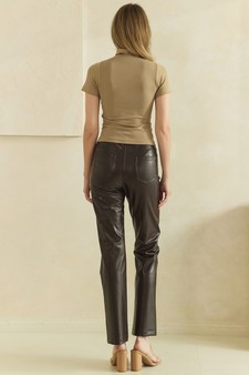 ETA 08/21/26 - So Edgy Faux Leather Straight-Leg High-Rise Pants style 2