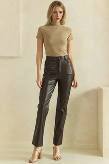 ETA 08/21/26 - So Edgy Faux Leather Straight-Leg High-Rise Pants style 5