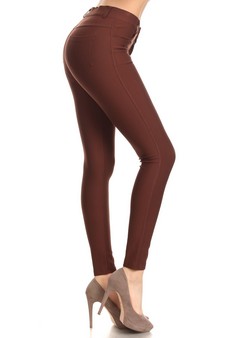 Lady's Mid Rise Ponte Knit Skinny Pants (Large only) style 2