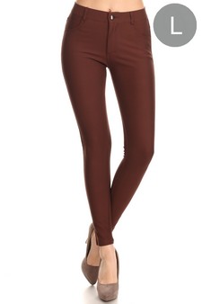 Lady's Mid Rise Ponte Knit Skinny Pants (Large only)