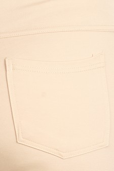 Lady's Mid Rise Ponte Knit Skinny Pants  - Plus style 4