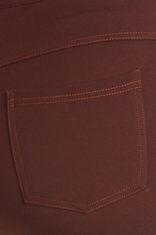 Lady's Mid Rise Ponte Knit Skinny Pants (3XL only) style 4