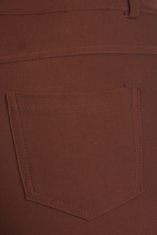 Lady's Mid Rise Ponte Knit Skinny Pants style 4