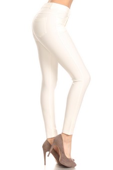 Lady's Mid Rise Ponte Knit Skinny Pants style 2