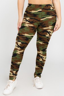 Women's Classic Camo-Print Peach Skin Leggings style 2