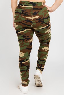 Women's Classic Camo-Print Peach Skin Leggings style 4