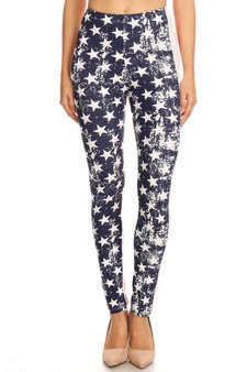 Women's American Flag Printed Peach Skin Leggings style 2