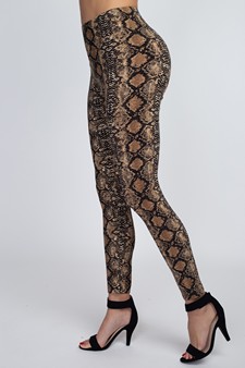 Women's Snakeskin Print Peach Skin Leggings style 3