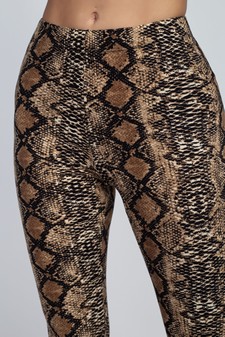 Women's Snakeskin Print Peach Skin Leggings style 6