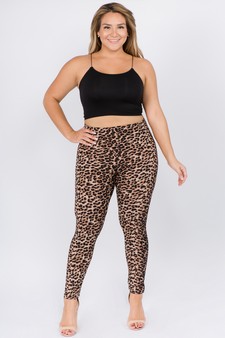 Women's Classic Cheetah Print Peach Skin Leggings style 5