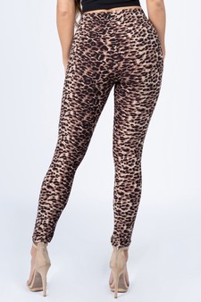 Women's Classic Cheetah Print Peach Skin Leggings style 3