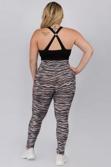 Women's It's a Jungle Tiger Print Peach Skin Leggings style 3