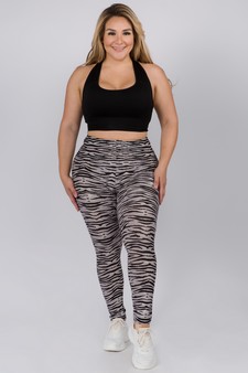 Women's It's a Jungle Tiger Print Peach Skin Leggings style 4