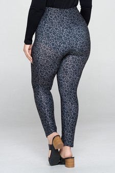 Women's Classic Leopard Print Peach Skin Leggings style 2