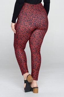 Women's Classic Leopard Print Peach Skin Leggings style 3