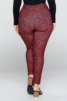 Women's Classic Leopard Print Peach Skin Leggings style 4