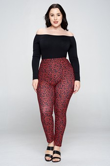 Women's Classic Leopard Print Peach Skin Leggings style 5