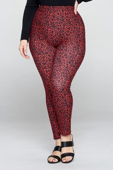 Women's Classic Leopard Print Peach Skin Leggings
